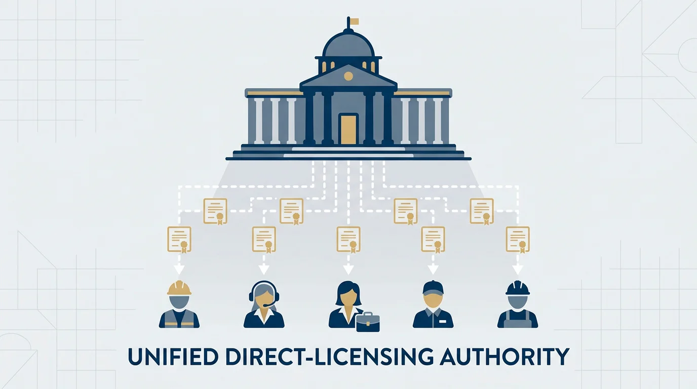 Illustration of a single government authority issuing licences directly after the Curacao reform
