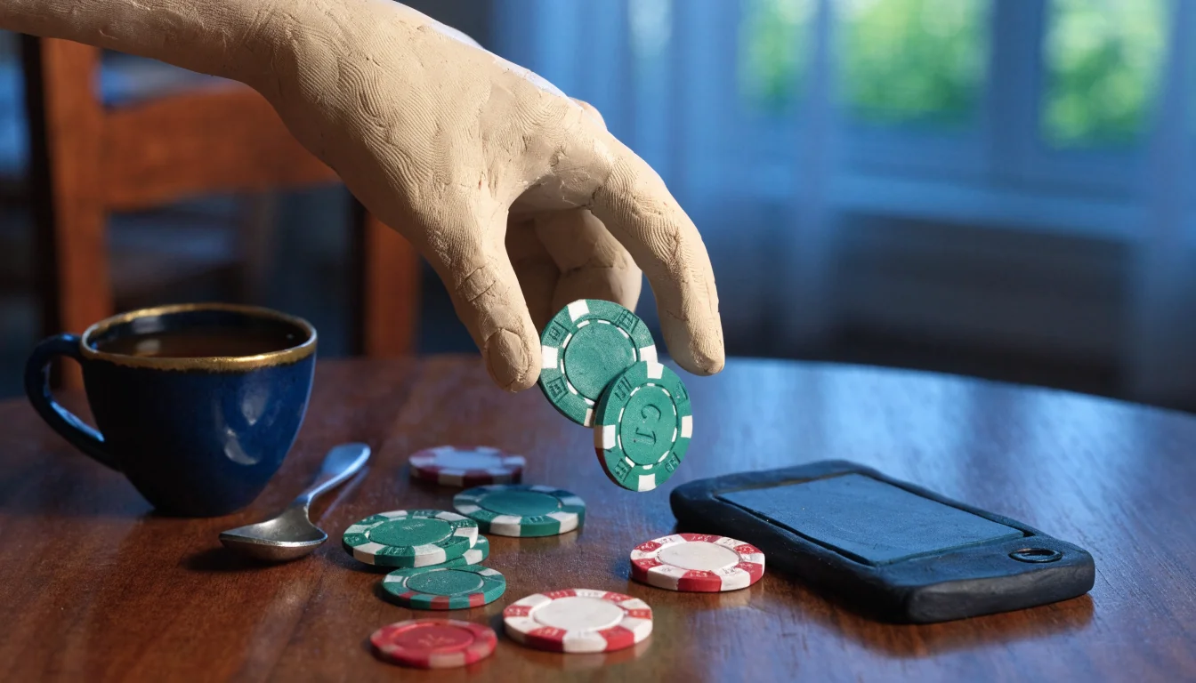 Casino chips and smartphone on a table, suggesting fast online payouts in the UK.