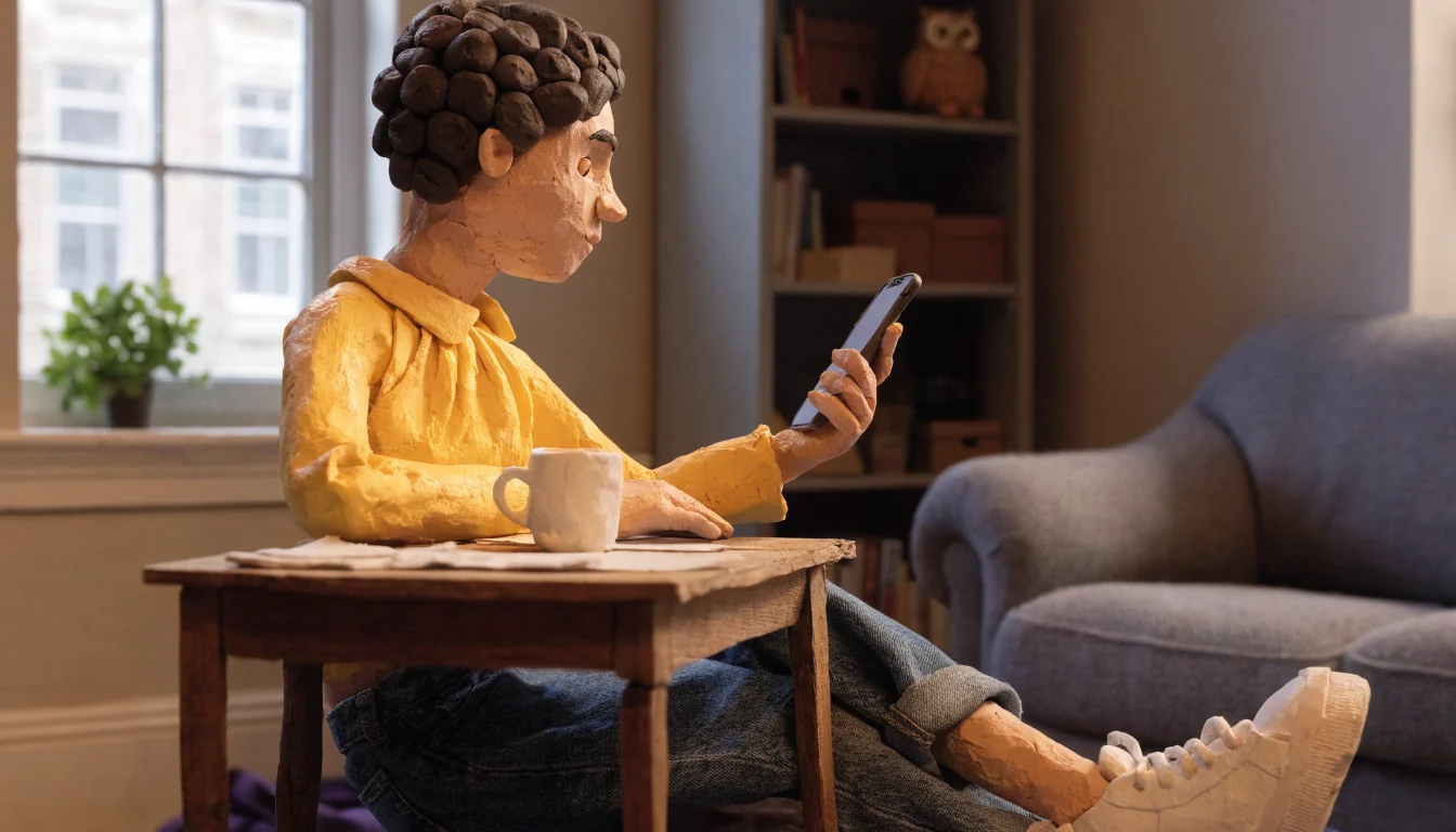 Person using a smartphone at home, representing mobile payment at a UK online casino.