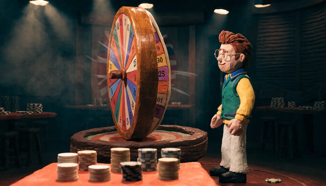 Live casino presenter beside a Dream Catcher spinning wheel