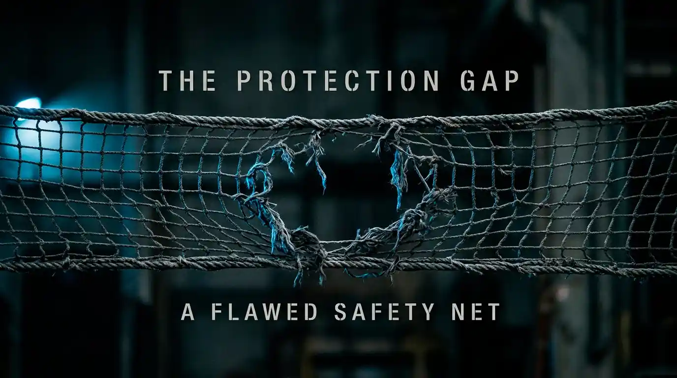 A safety net with a gap in it symbolising the protection gap at a casino not on GamStop