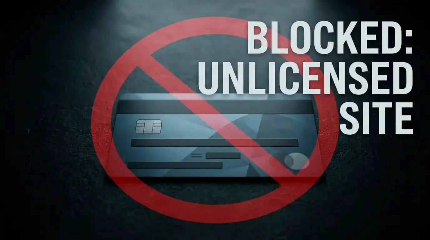 A blocked card transaction symbolising payment disruption of illegal gambling sites