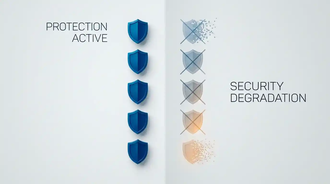 Visual ledger showing UK player protections being struck off when moving to an offshore casino.