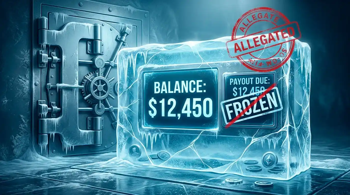 Illustration of a winning account being frozen under a broad bonus-abuse allegation