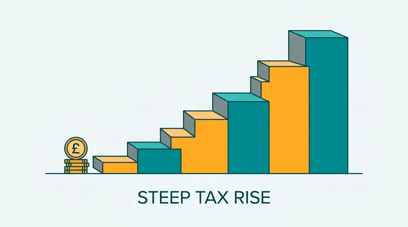A rising bar representing Remote Gaming Duty increasing from 21 to 40 percent