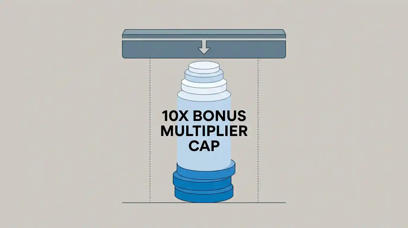 Illustration of a regulatory cap limiting a bonus wagering multiple under the 2026 UK rules