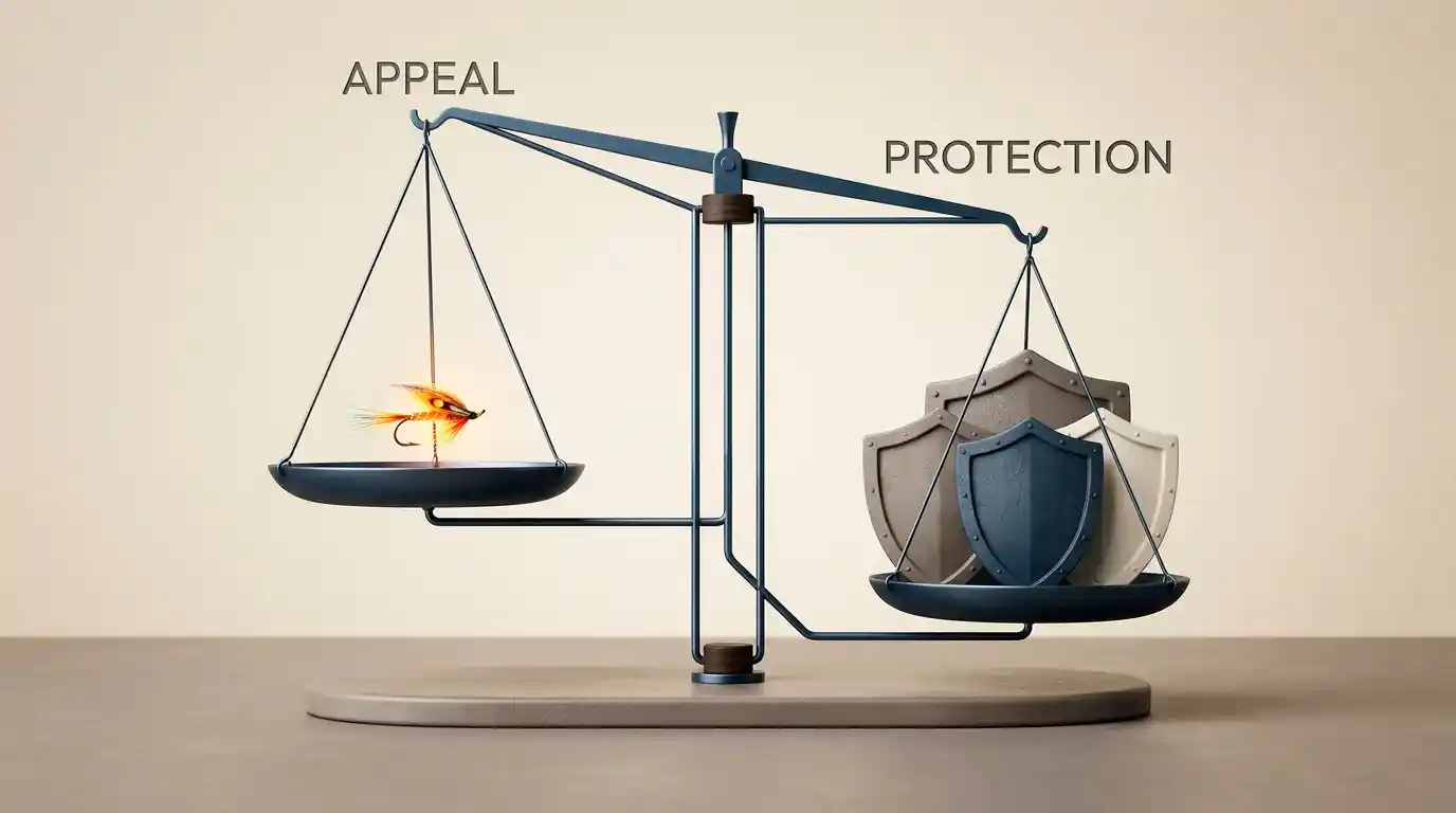 Illustration of a balance scale weighing the appeal of offshore play against the protections lost.